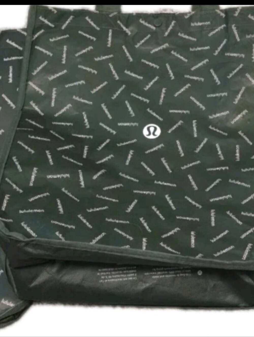 Lululemon Reusable Tote Bags Green Logo Shopper Large Grocery Gym Bags 💵